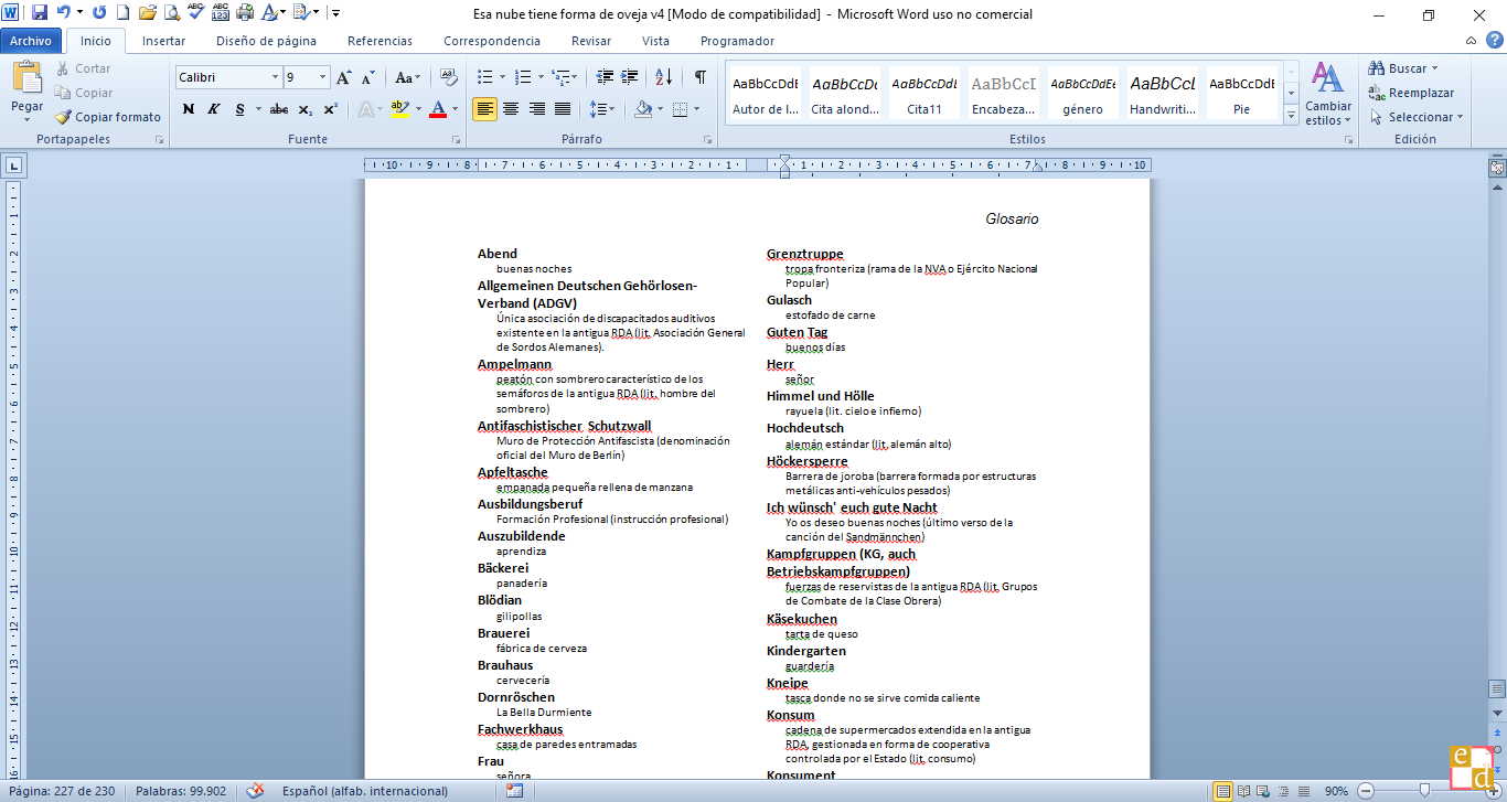Un glosario en Microsoft Word | Las herramientas del escritor (6)