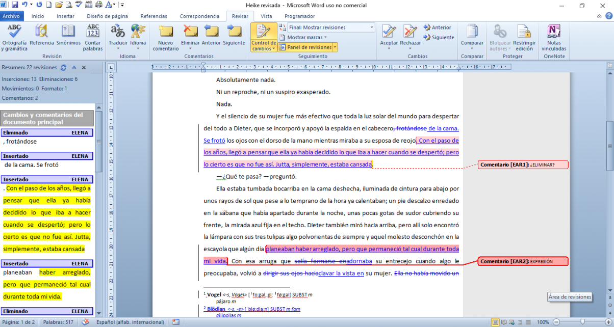 Opcion De Resumen En Word 2010
