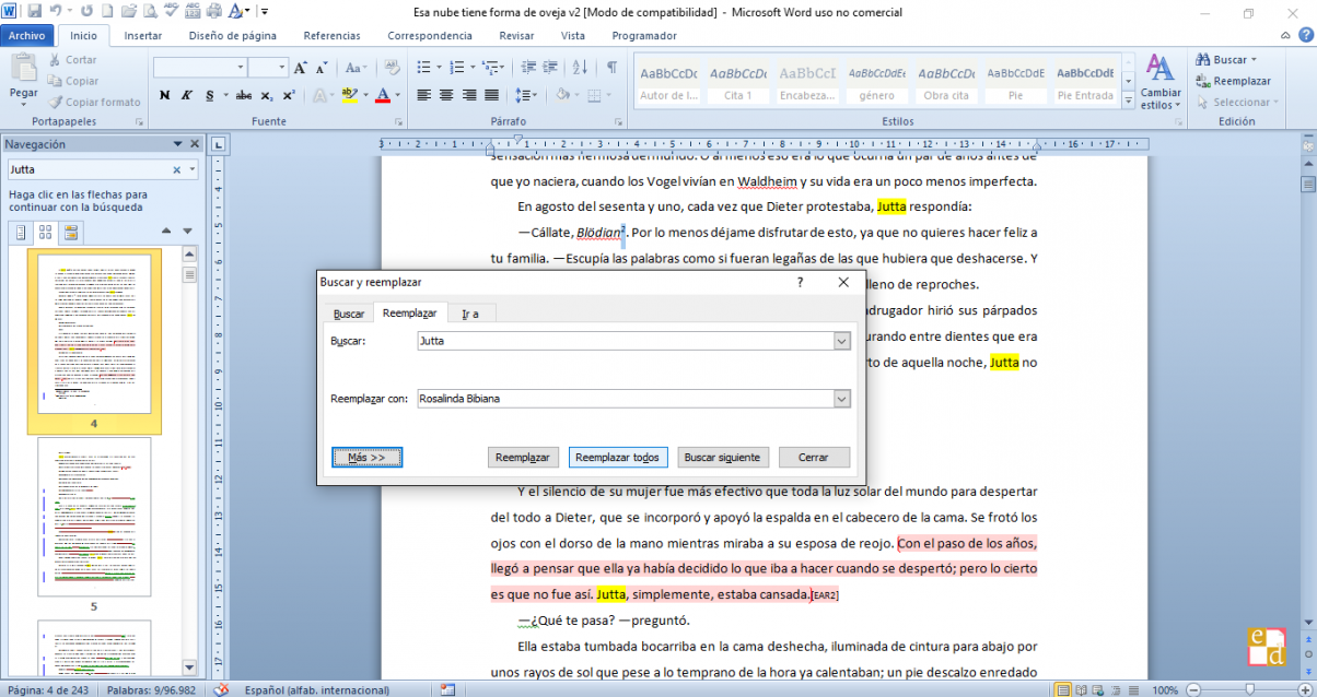 El cuadro de diálogo «buscar y reemplazar» en Microsoft Word — Esquinas Dobladas El cuadro de diálogo «buscar y reemplazar» en Microsoft Word — Esquinas Dobladas